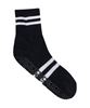 Crew Non Slip Grip Socks Ribbed Sporty Stripe Black