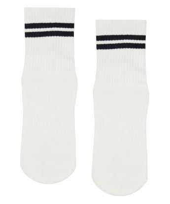 Crew Non Slip Grip Socks Sporty Stripe Ivory